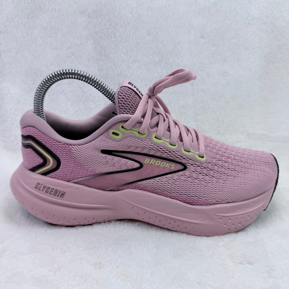 Brooks Glycerin 21 Womens Pink Running Shoes Size 6.5 Cushioned Athletic Shoe US